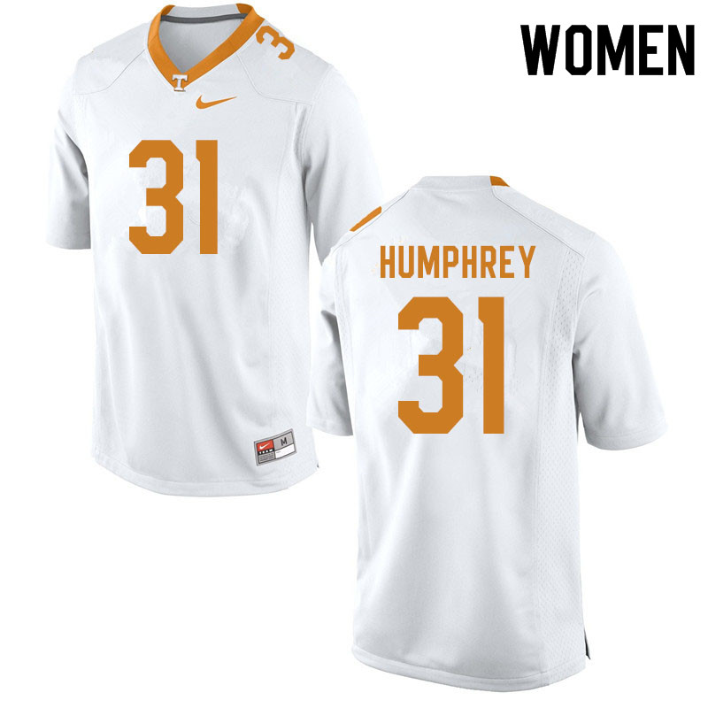 Women #31 Nick Humphrey Tennessee Volunteers College Football Jerseys Sale-White